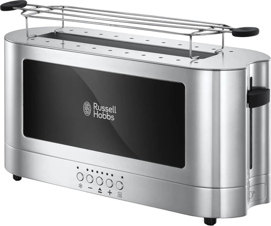 Russell Hobbs, Elegance Toster, rozmrażanie, Long Slot 2 Tosty / 1 Strand, 6 Regulowane szybkie poziomy bruningu, Chromed stal