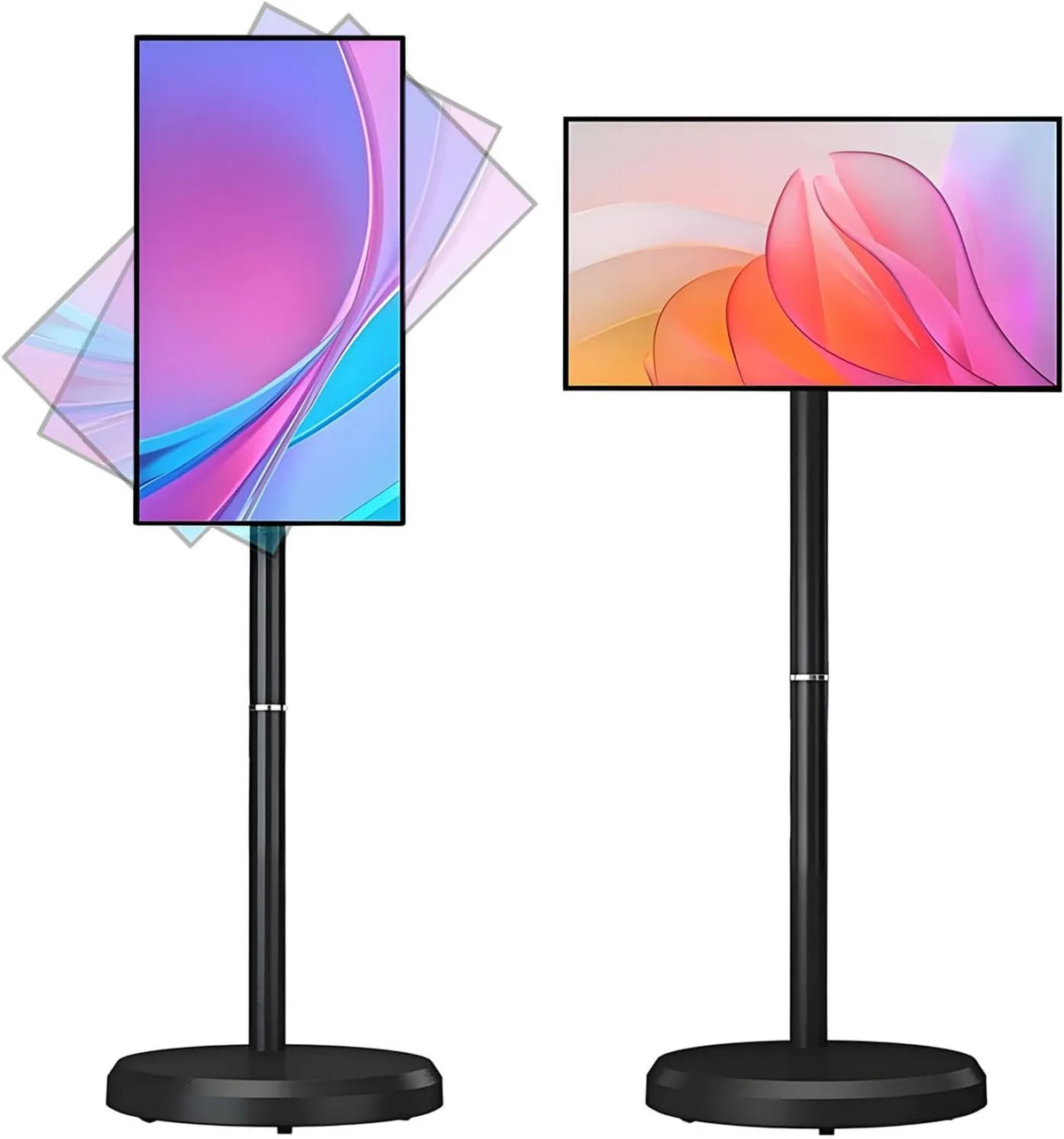 Telewizor Smart TV, 6000 mAh, 1080p, sterowanie dotykowe, 21,5-calowy inteligentny monitor dotykowy, przenośny telewizor 1080p z podstawą na kółkach