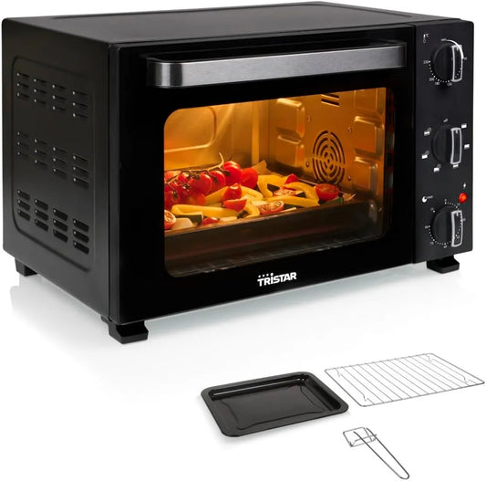 Tristar mini piekarnik, OV- 3627, 27 l, 1500 W, 90 do 230°C, licznik czasowy, termostat, 6 tryby, 27 l Pojemność, Płyta do konwekcji, Drzwi podwójne OV-3627