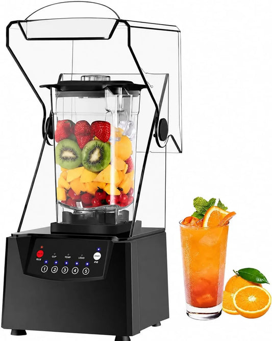 SHUMIAO blender kielichowy, Mikser, 2200 W, profesjonalny, restauracja, tłumik, 17000 TR / Min, Bol 70 Oz, restauracje i soki, ten tłumik