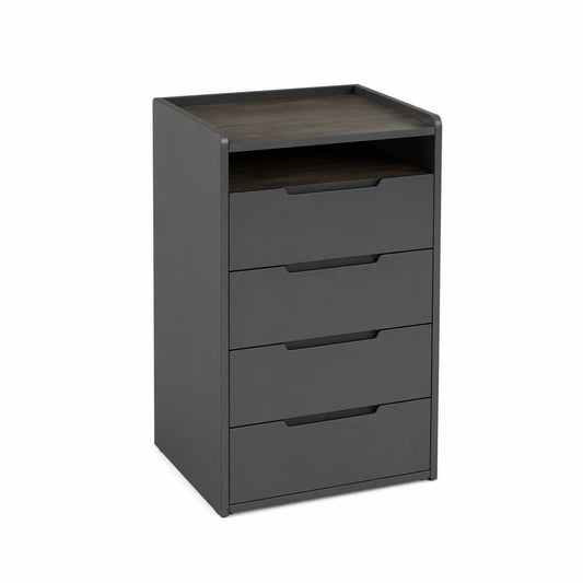 Komoda z czterema szufladami z płyty MDF w kolorze Antracytowym