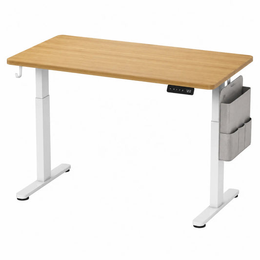 Biurko elektryczne z bambusowym blatem 120x60 cm