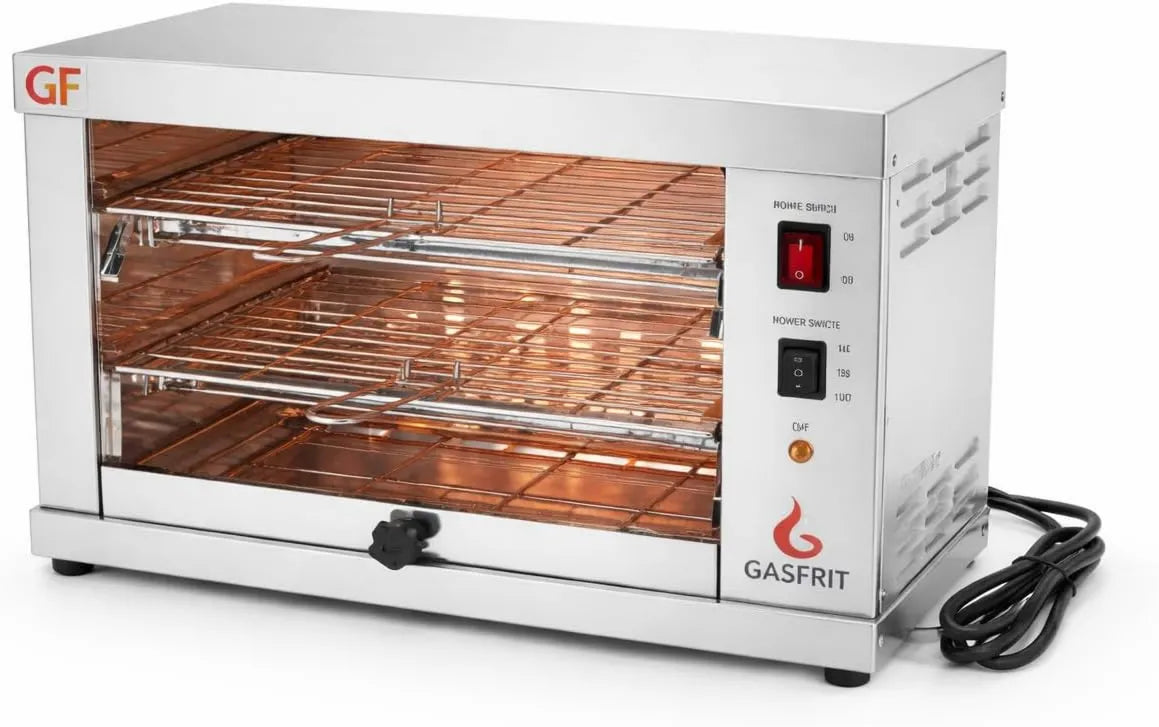 GASFRIT mini piekarnik, Toster, 3000 W, przemysłowe, profesjonalne, wyjmowane, stal nierdzewna, toster kwarcowy 2 piętra