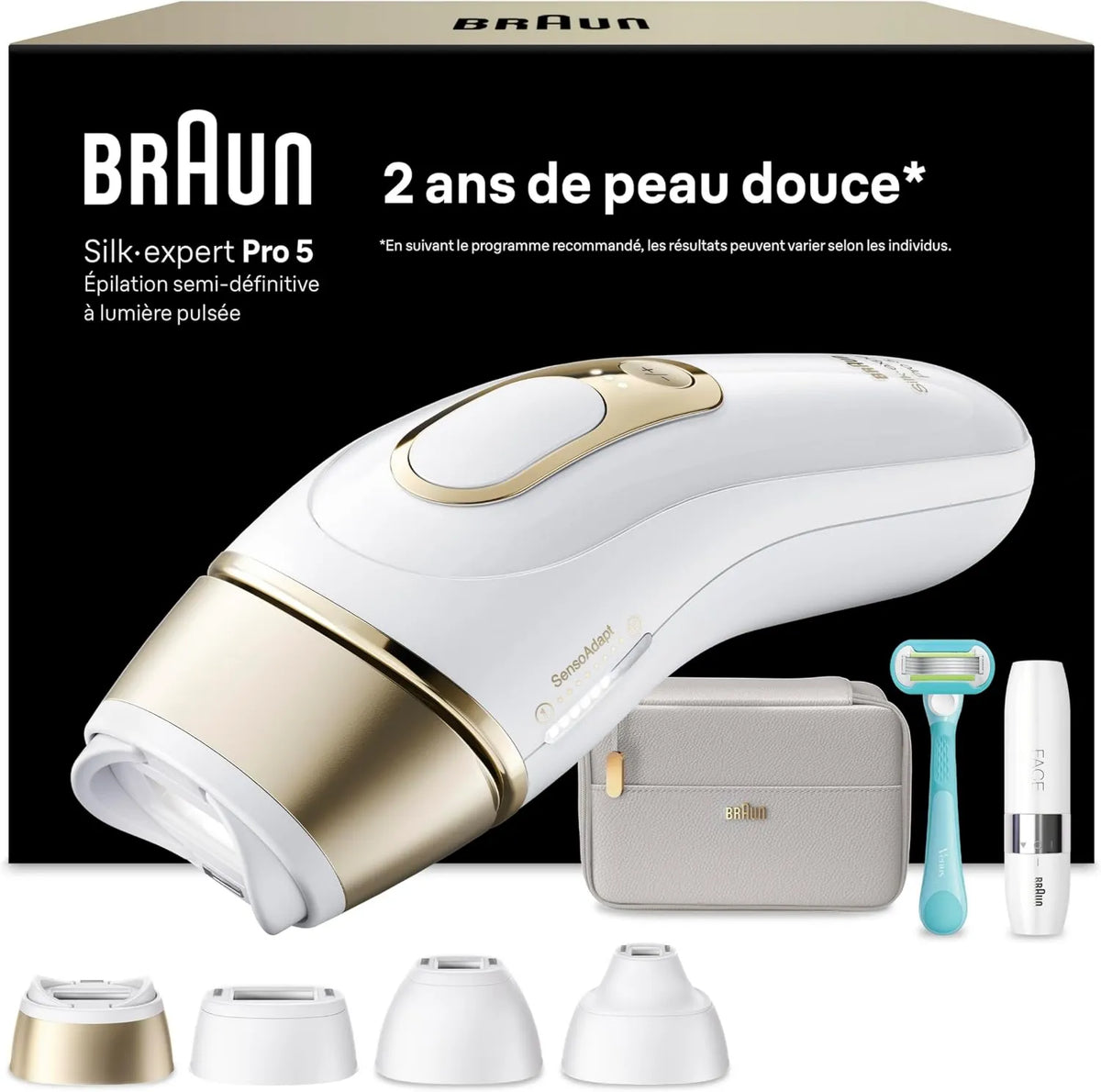 Braun depilator IPL, PL5412 Biały i złoty, Epilator Lumiere Pulsee Silk · ekspert Pro 5
