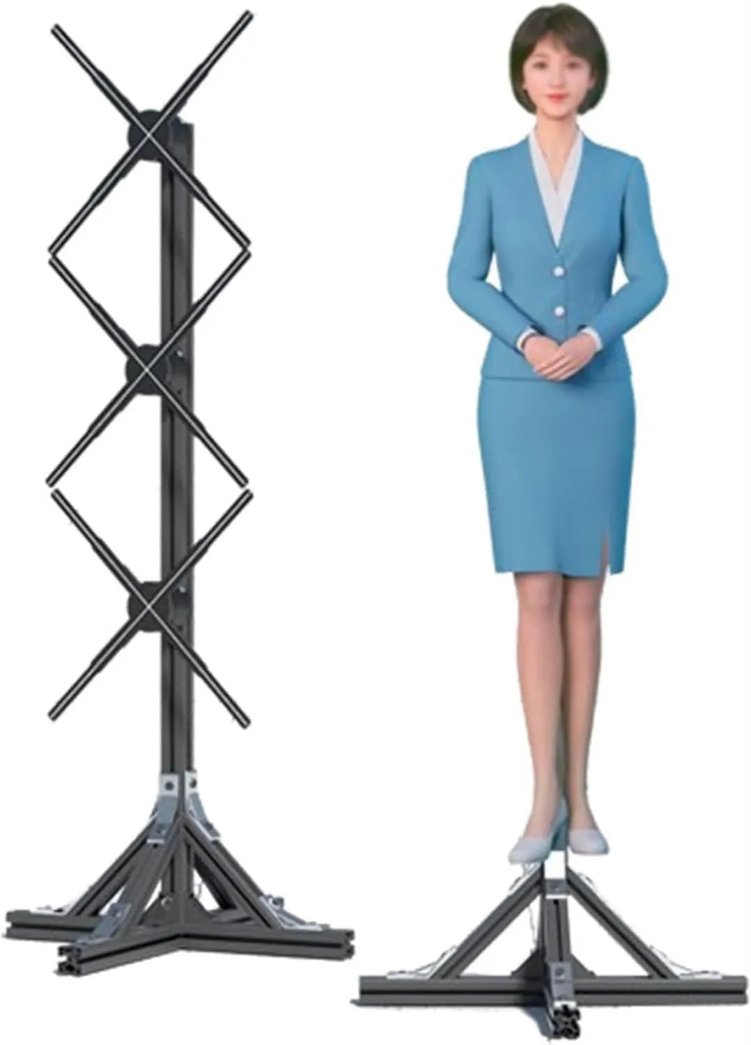 Generic, Projektor wideo, efekt 3D, wyświetlacz diody LED wielkości człowieka do dynamicznej reklamy, projektor 3D hologramu