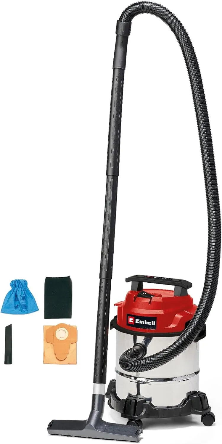 Einhell, TC- VC 1812 Odkurzacz, 12 l, 250 W, kółka wyporowe, duży zbiornik, 180 mbar, 4 kółka obrotowe