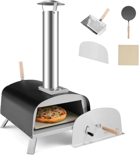 KOMFOTTEU piec do pizzy, Elektryczny mini piekarnik do pizzy, KOMFOTTUE, przenośne, do użytku na zewnątrz, grill, kemping, stal nierdzewna, Grill pizzy do grillowania, Pizza stone