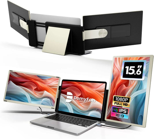 domyfan monitor komputerowy, Monitor 1080P, 15.6 cali, laptop, Android OS, Full HD, HDMI, USB, dla Mac, Windows, chromowany