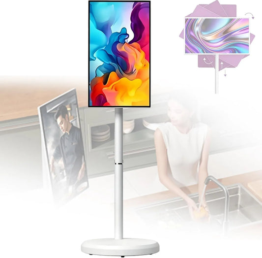 XINGSHANG, Szafka TV 1080p 24cali, 24 cali, przenośne, poruszające się koła, dotyk, 4GB + 64GB, 32 cali, 27 cali, Wsparcie TV mobilnej 24inches