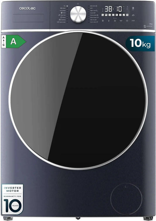 Cecotec pralko-suszarka, Bolero Wash Wash Suszarnia, 16 programów, 10 kg, pralka, suszarka, Inverter, 1400 obr./min, min, OnSmart, Niskie zużycie