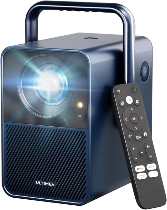 ULTIMEA projektor, Smart TV 1080P E40, TV, 4K UHD, Dźwięk Dolby, Wi-Fi, przenośne, do użytku na zewnątrz, Bluetooth, Android OS, 1000 ANSI, TV z systemem Android