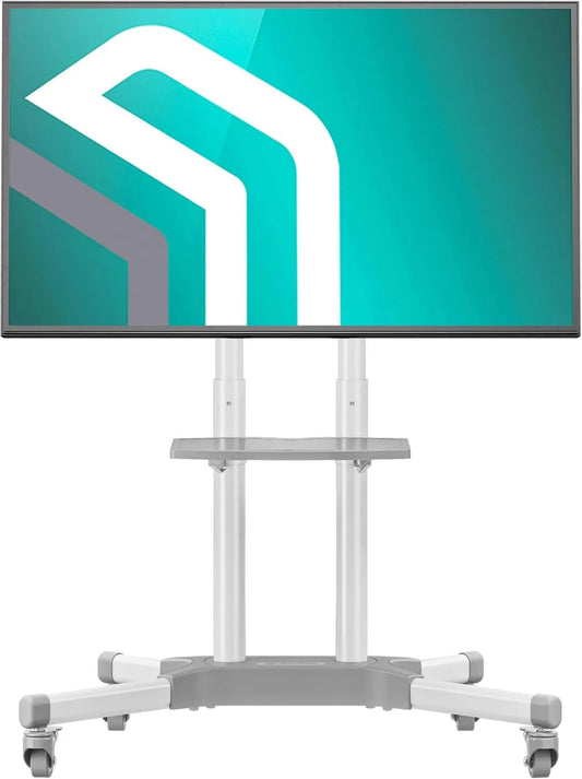 ONKRON, Szafka TV TS1351-W, 65 cali, klasa energetyczna E, kółka poruszające się, biały, Max VESA 600x400, wysokość regulowana do 1500 mm, 45 kg