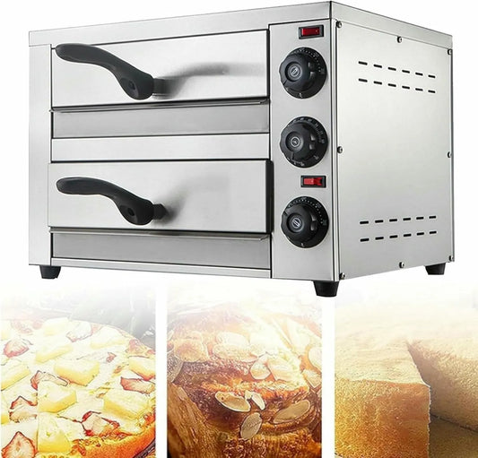XSDAJSD, Pizza piekarnik elektryczny, licznik, profesjonalny, 2 strefy temperatury, stal nierdzewna