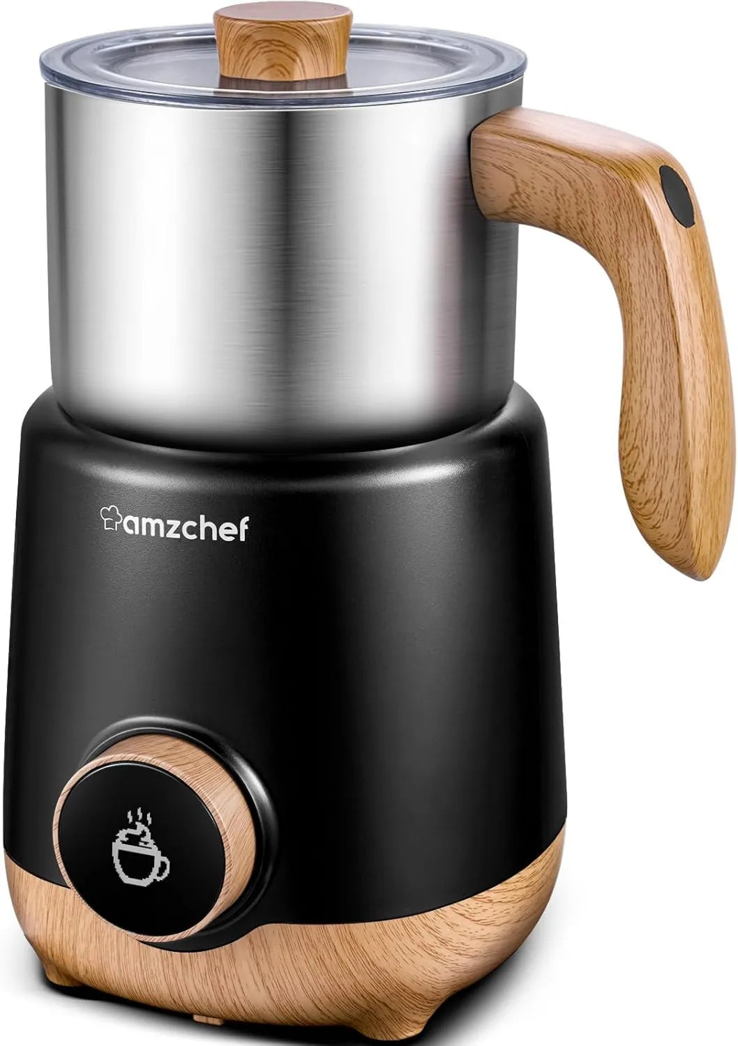AMZCHEF spieniacz do mleka, Mchy mleczne, 550 W, Emulgator mleka, Dla Cappuccino Latte, 8 w 1 Mleko elektryczne podgrzewacza 550 W