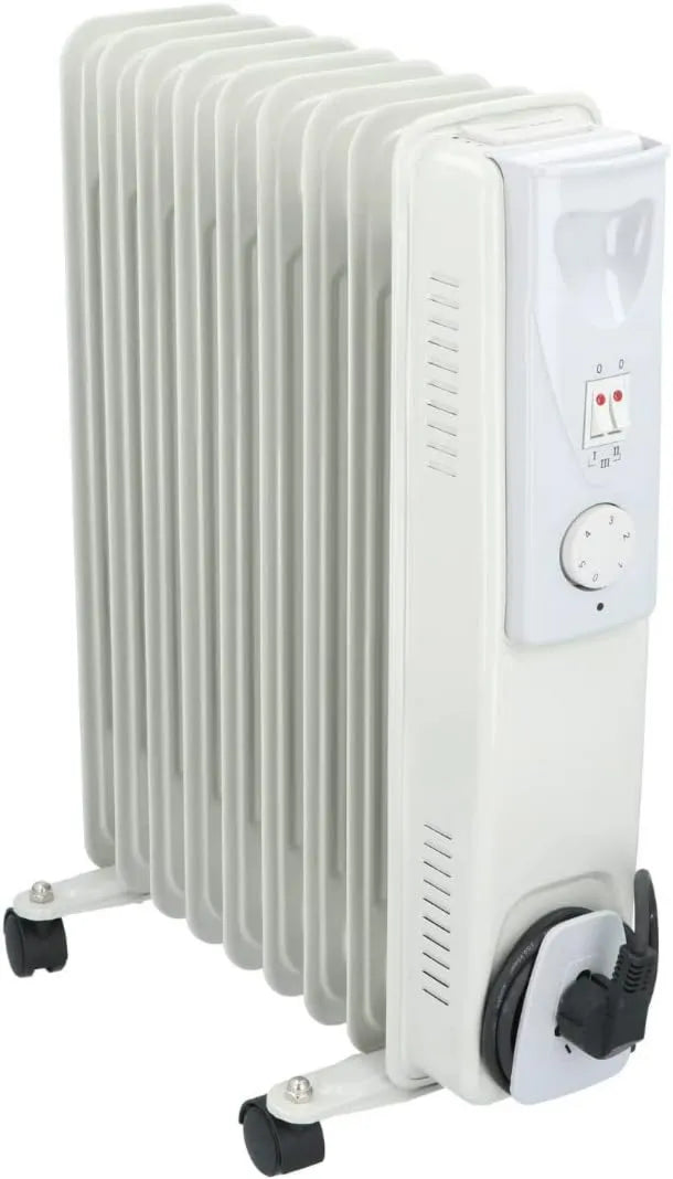 alpina grzejnik elektryczny, Inteligentny termostat, 2000 W, biały, chłodnica alpejska łaźnia olejna 2000 W, Ogrzewanie Łaźnia olejna z regulowanym termostatem
