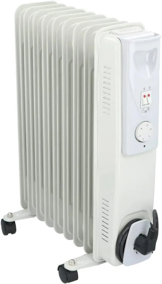 alpina grzejnik elektryczny, Inteligentny termostat, 2000 W, biały, chłodnica alpejska łaźnia olejna 2000 W, Ogrzewanie Łaźnia olejna z regulowanym termostatem