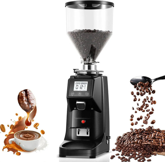 LYAYYDS, Ekspresowe maszyny, dotyk, Profesjonalny młyn do kawy 1500 ml, czarny