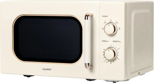 CMO-M202NC kuchenka mikrofalowa, 700 W, 35 min, timer, regulacja ustawień, COMFEE ', Elegancka Vintage Retro Kuchenka mikrofalowa z 5 poziomami mocy