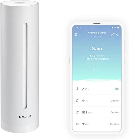 Netatmo, Detektor CO2, Czujnik, 2 strefy temperaturowe, biały, Dom