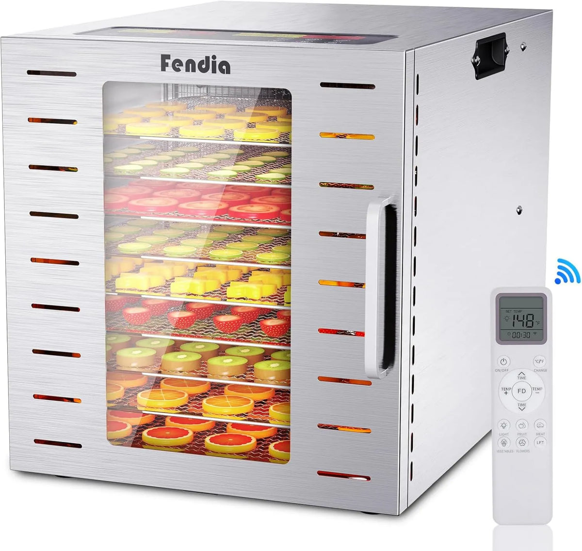 Wentylator, 800 W, 30 cm, timer, zdalne sterowanie, 24-godzinny timer i regulacja temperatury 200°F