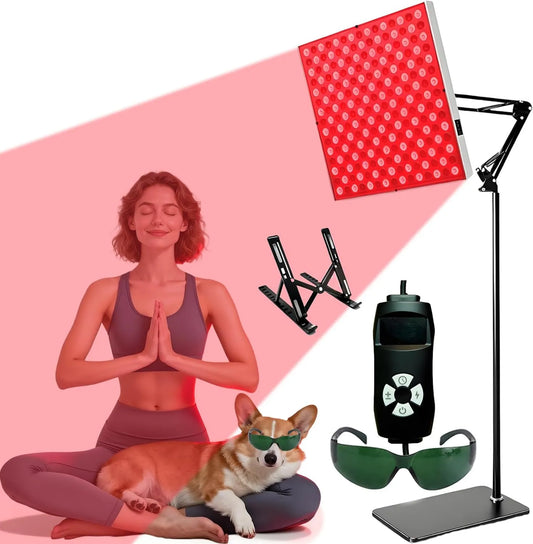 Warmforwel, 660nm 850nm Lampa, 31 × 31 cm, 10 Hz, zegar, 5 poziomów, biały