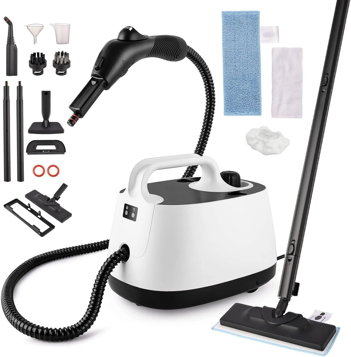 Nexalite myjka parowa, Czyszczenie parowe, 2000 W, czyszczenie szamponu, duży zbiornik, zużycie podłogi, kuchnia, samochód, okna i sofa, 4 bary, para bez chemikaliów